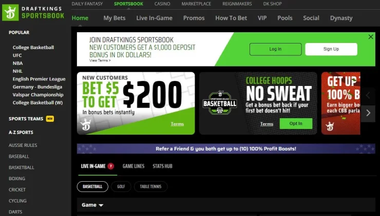 DraftKings Sportsbook California 1