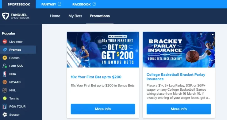 Fanduel sportsbook promotions